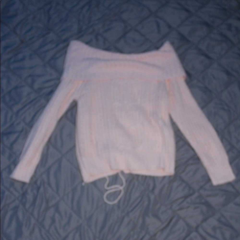 off the shoulder sweater (ties up in the back for detail)